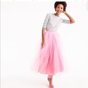 J. Crew pink maxi tulle skirt